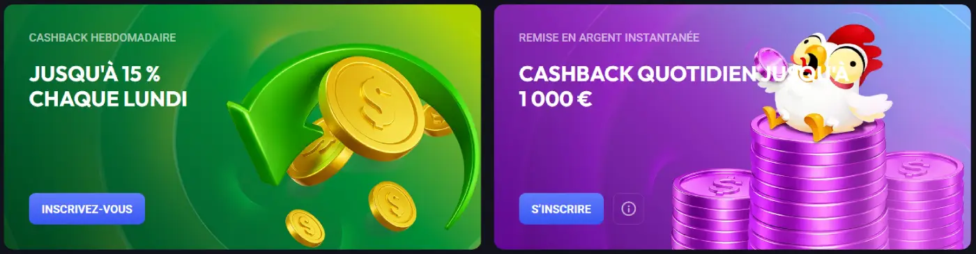 Spinaura Casino cashback hebdomadaire